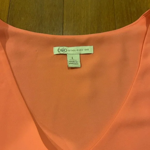 Cato Coral Sleeveless V-Neck Tank Top - Picture 6 of 6